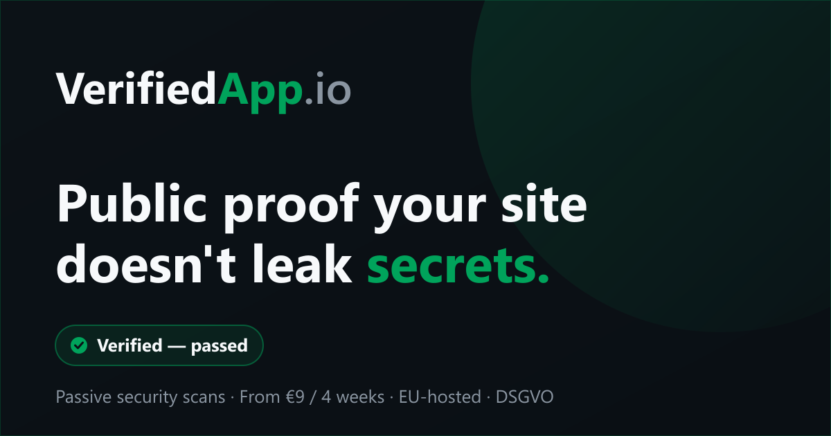 VerifiedApp – öffentliches Sicherheits-Badge für Websites